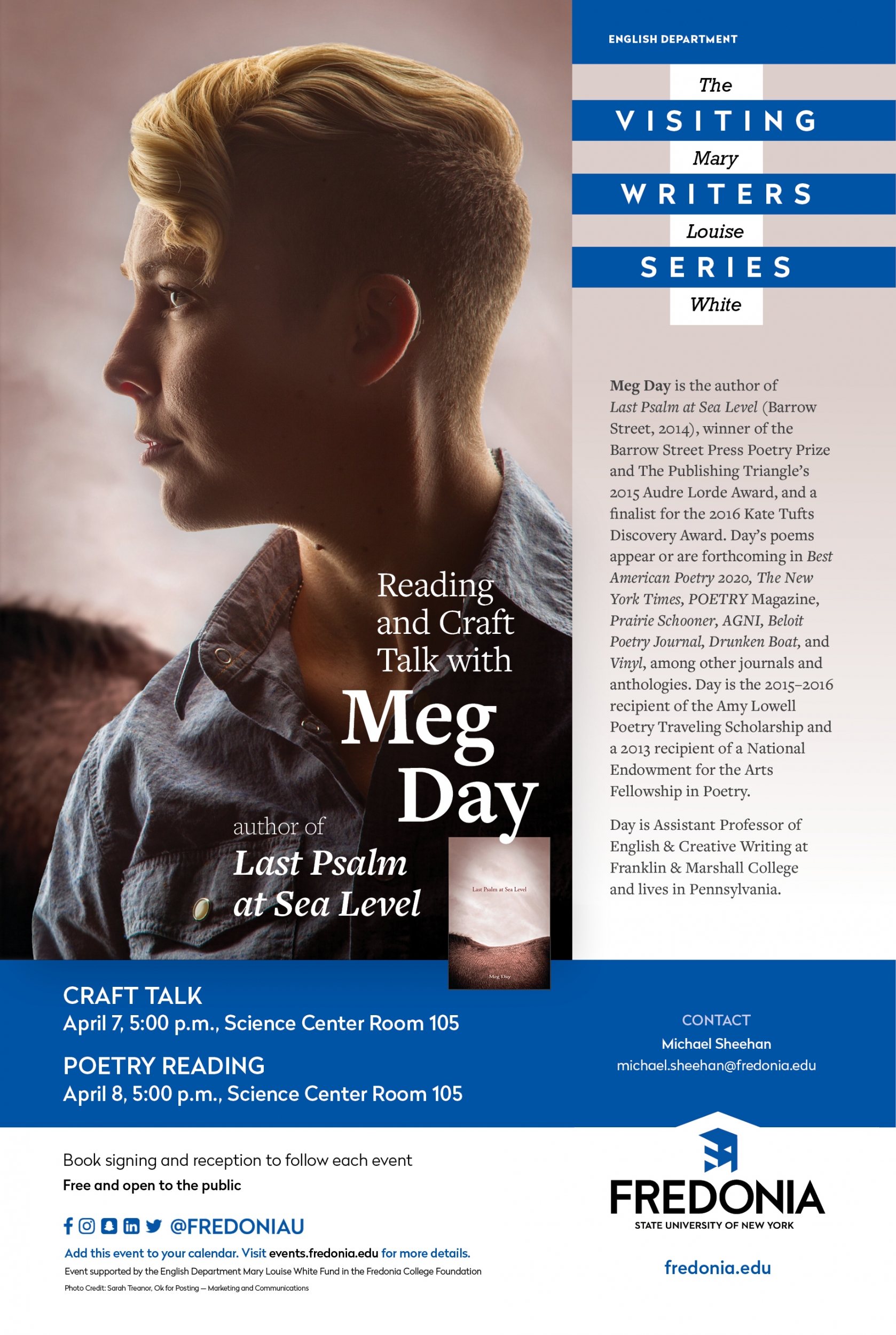 梅格的一天,玛丽露易丝白色访问作家系列,2020年4月